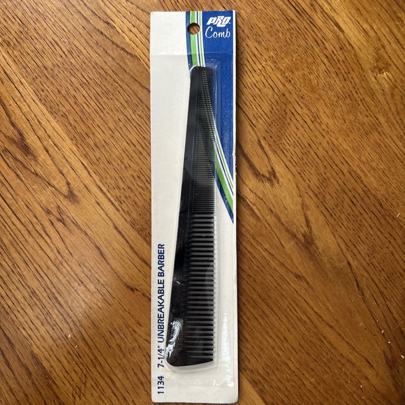 The Pro Corporation Pro Comb Other - VTG Pro Comb Hard Unbreakable Barber Comb 7" Black Made USA Sealed‎
